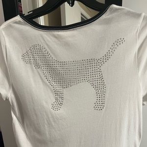 Pink brand baseball style T-shirt